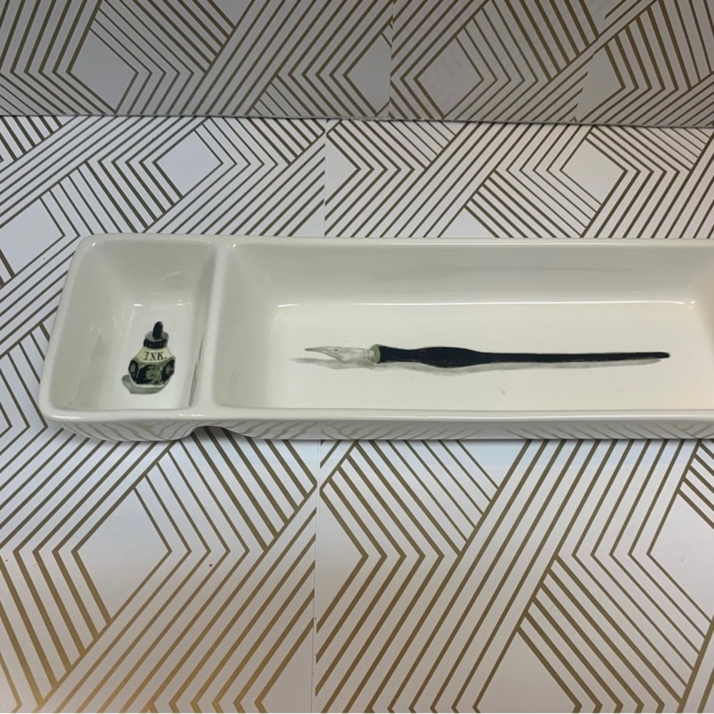 Rae Dunn Ink Pen Divided Tray NWOT